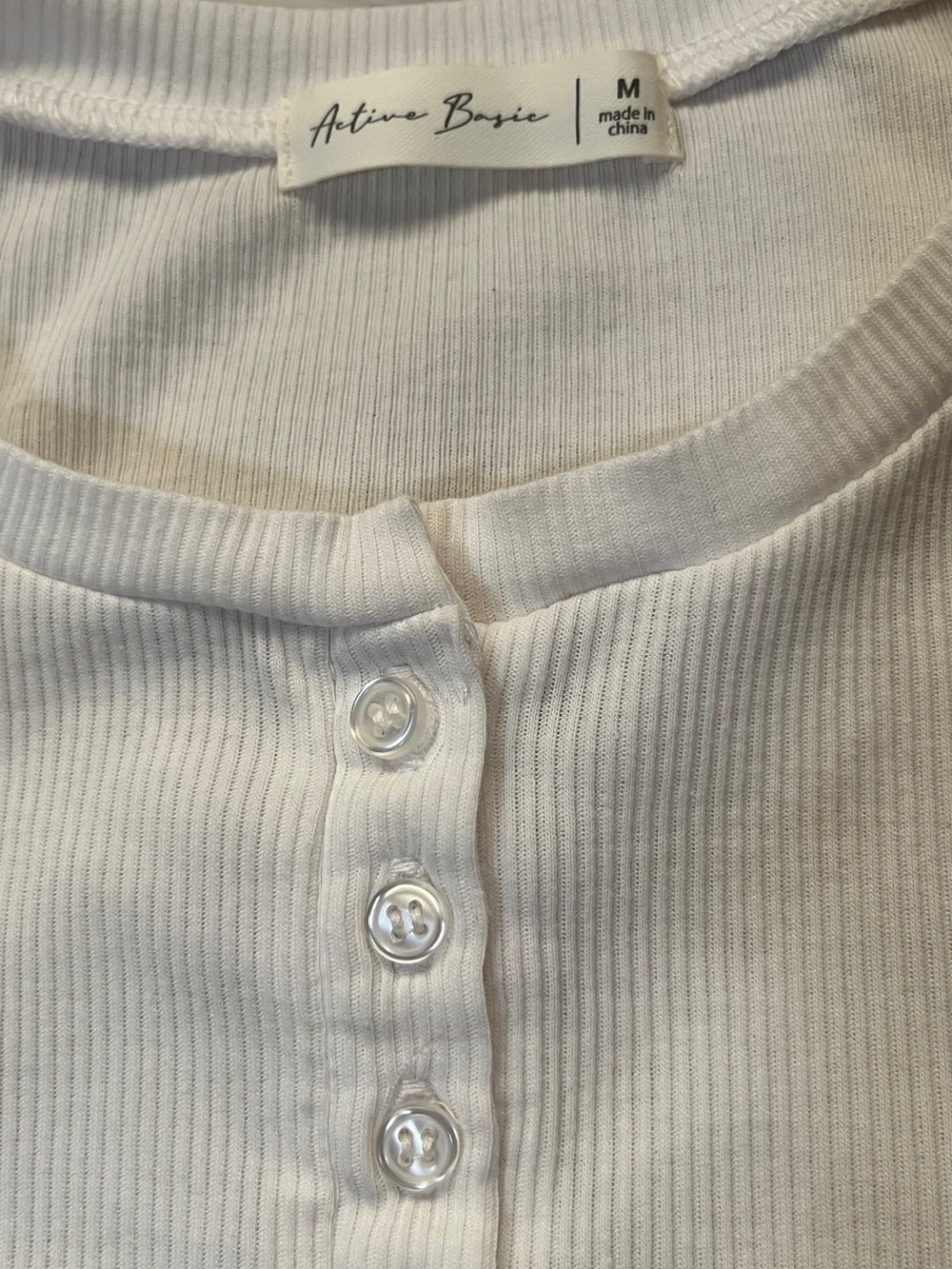 Basic White Short-Sleeve Ribbed - Picture 3 of 3